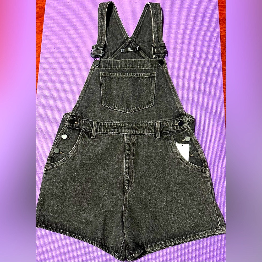 Volcom Women bottom Not Over It Overall, Black, Size S (4/6)